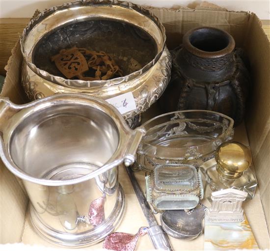 A quantity of mixed silver plated wares etc